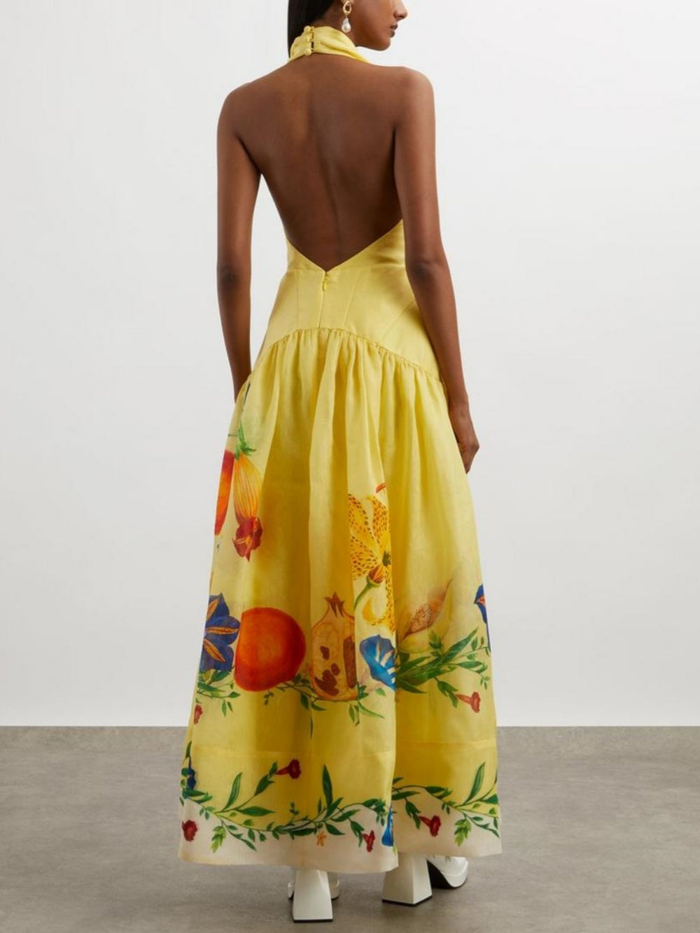 Halter Neck Patchwork Dress with Print for a Unique Style