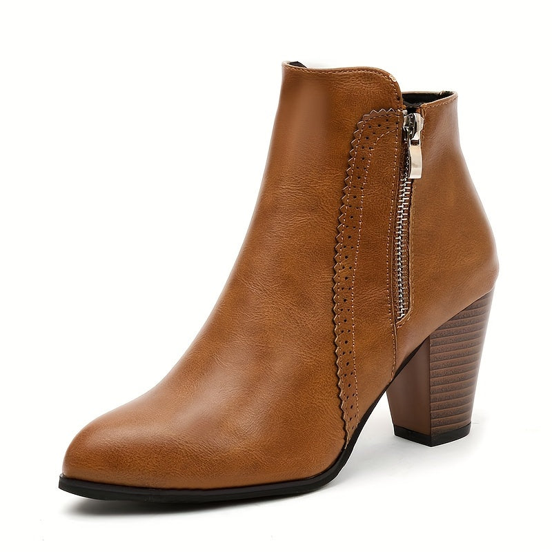 ZOFIE – High-heeled ankle boots with side zipper for an elegant and trendy look