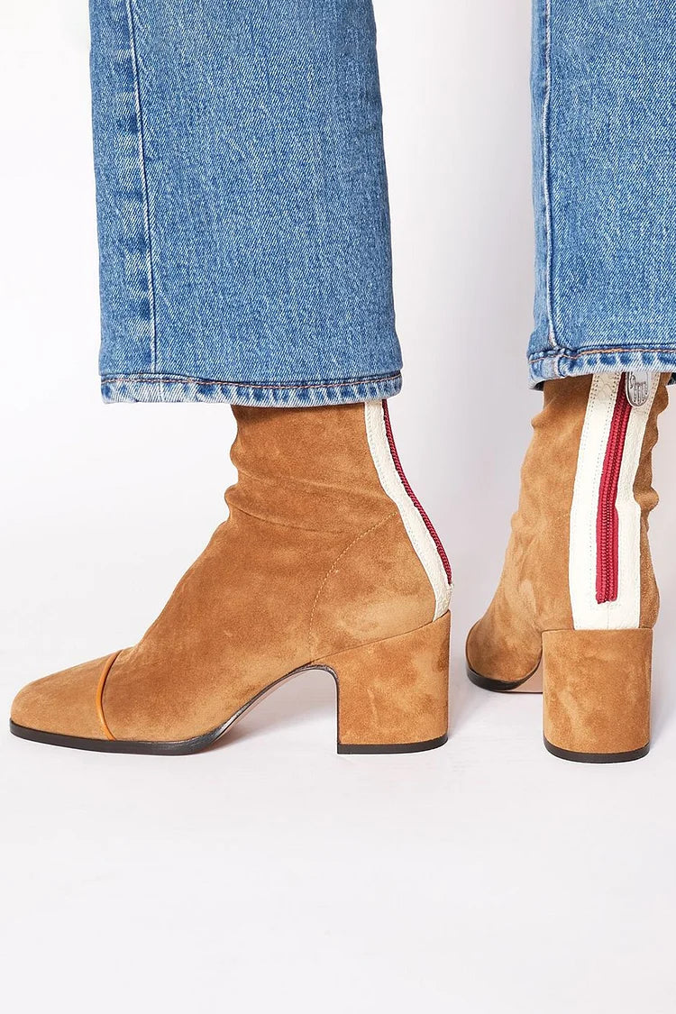 Ankle suede boots with zipper for a chic and comfortable style