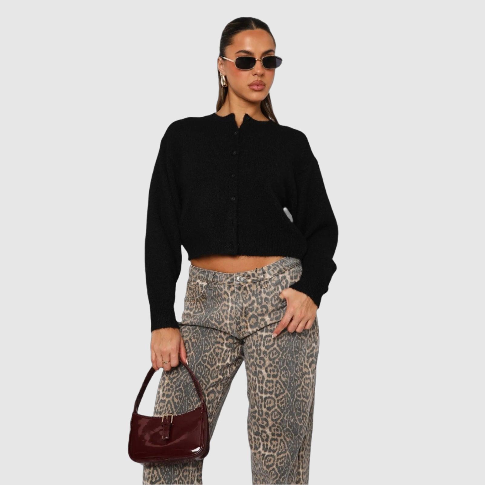 Luxurious Cozy Cropped Cardigan for Women - Effortless Style