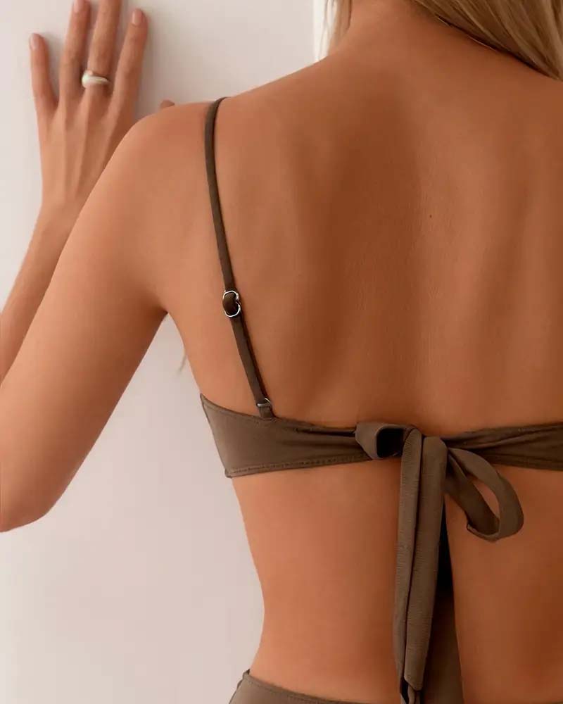 Luxury High Waist Bikini | Gold Detail Two Piece