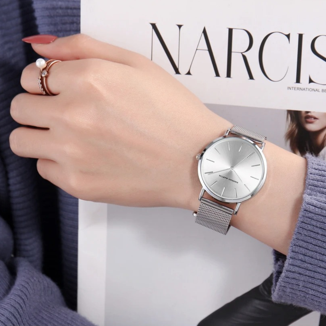 Luxury watch with stainless steel bracelet for a sophisticated style