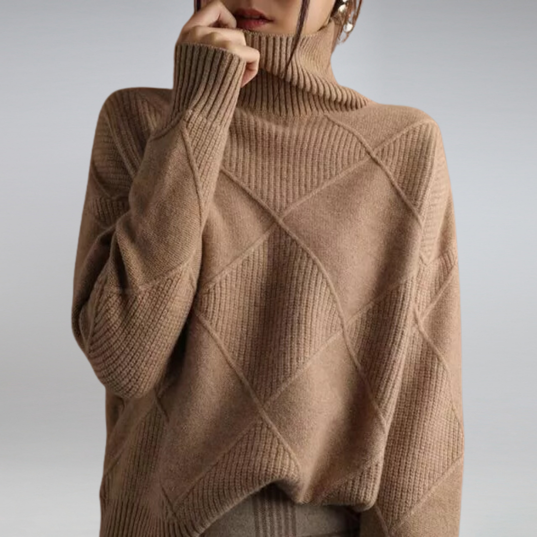 Adelia - Elegant Chic Rolled Collar Sweater