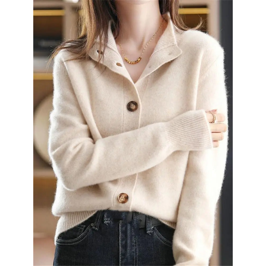 Women's Cozy Fuzzy Button-Front Cardigan