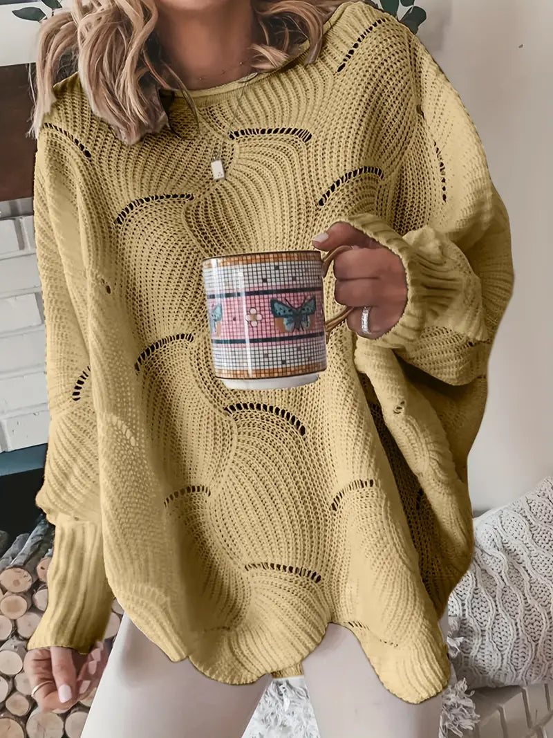 Amélie - Loose-fit simple knit sweater for a casual style