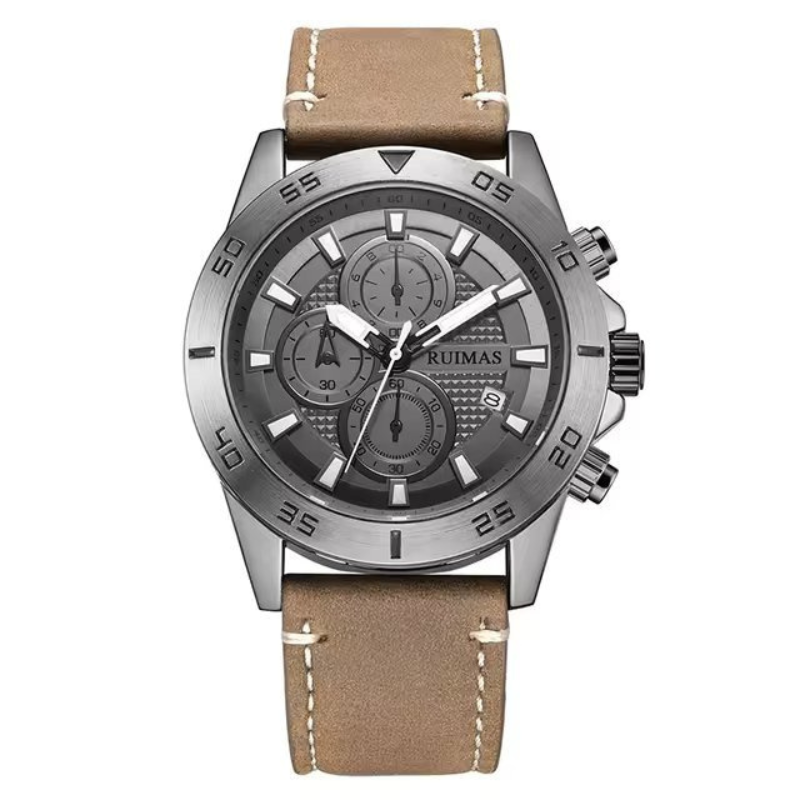 Elegant quartz chronograph watch with digital and analog display