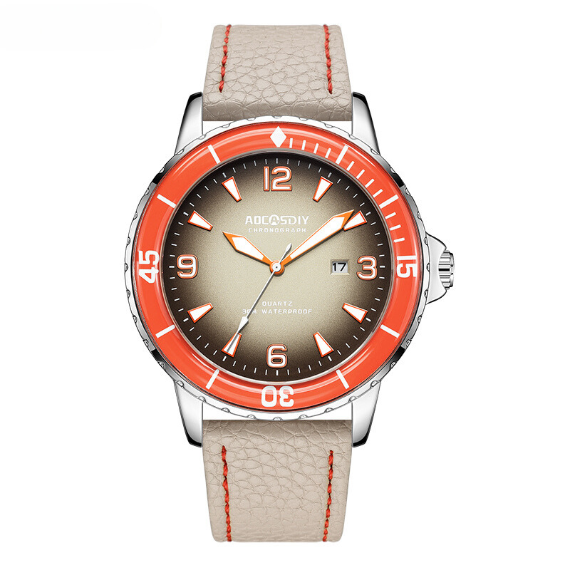 Elegant Casual Watch with Sophisticated Leather Strap