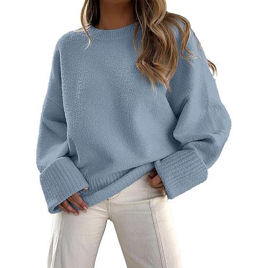Long-Sleeve Crewneck Pullover Sweater — Effortless Everyday Warmth