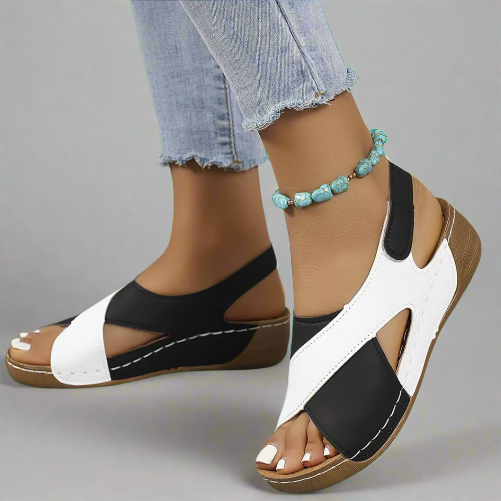 Colorblock Slingback Sandals - Bold, Vibrant Summer Style