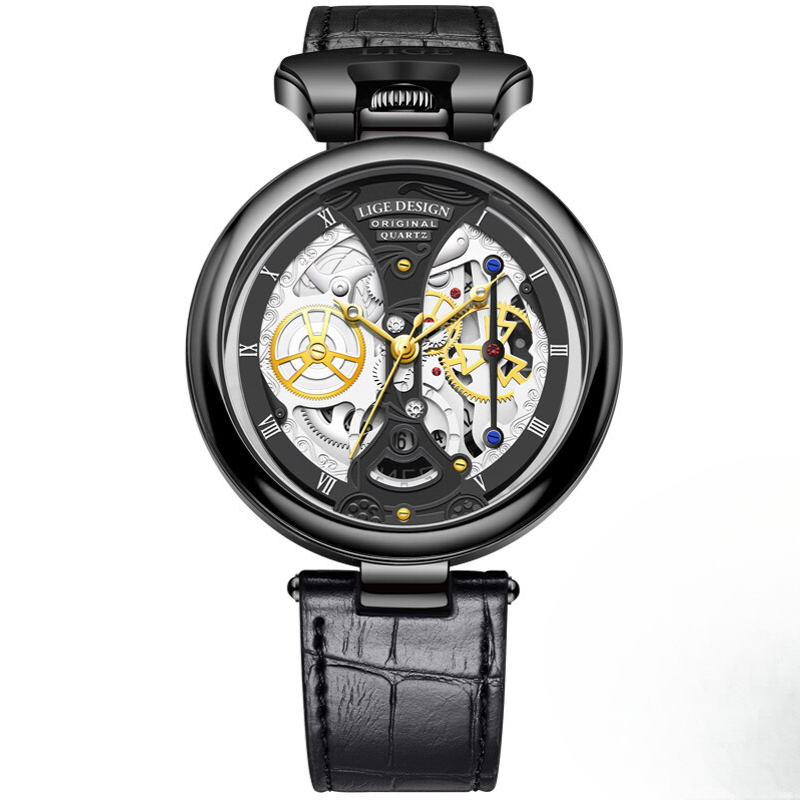 Elegant business watch with hollow design for a sophisticated style
