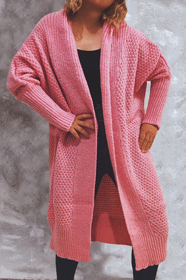 Zarae - Cozy Long Open-Front Sweater Cardigan