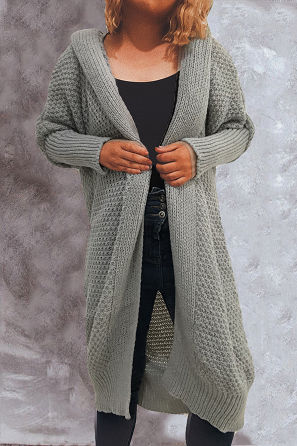 Zarae - Cozy Long Open-Front Sweater Cardigan