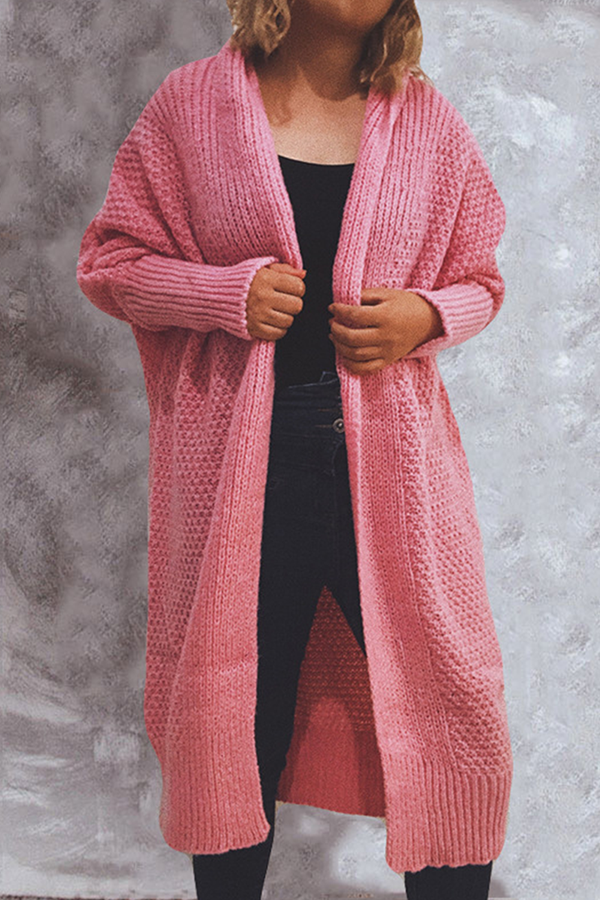 Zarae - Cozy Long Open-Front Sweater Cardigan