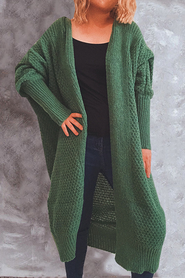 Zarae - Cozy Long Open-Front Sweater Cardigan