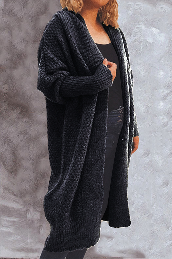 Zarae - Cozy Long Open-Front Sweater Cardigan