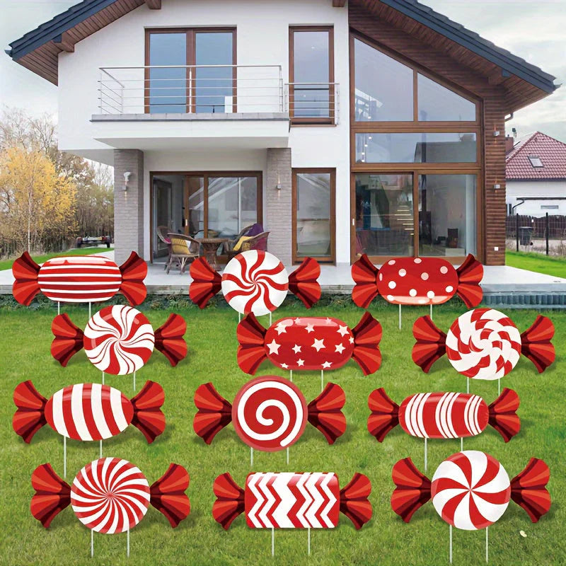 CandyLume - Christmas Mirth Fireplace Decoration with Candy Cane