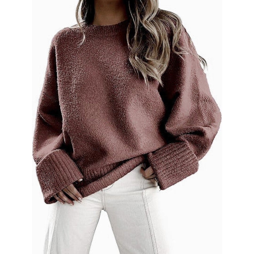 Ultra-Cozy Oversized Fuzzy Knit Pullover Sweater