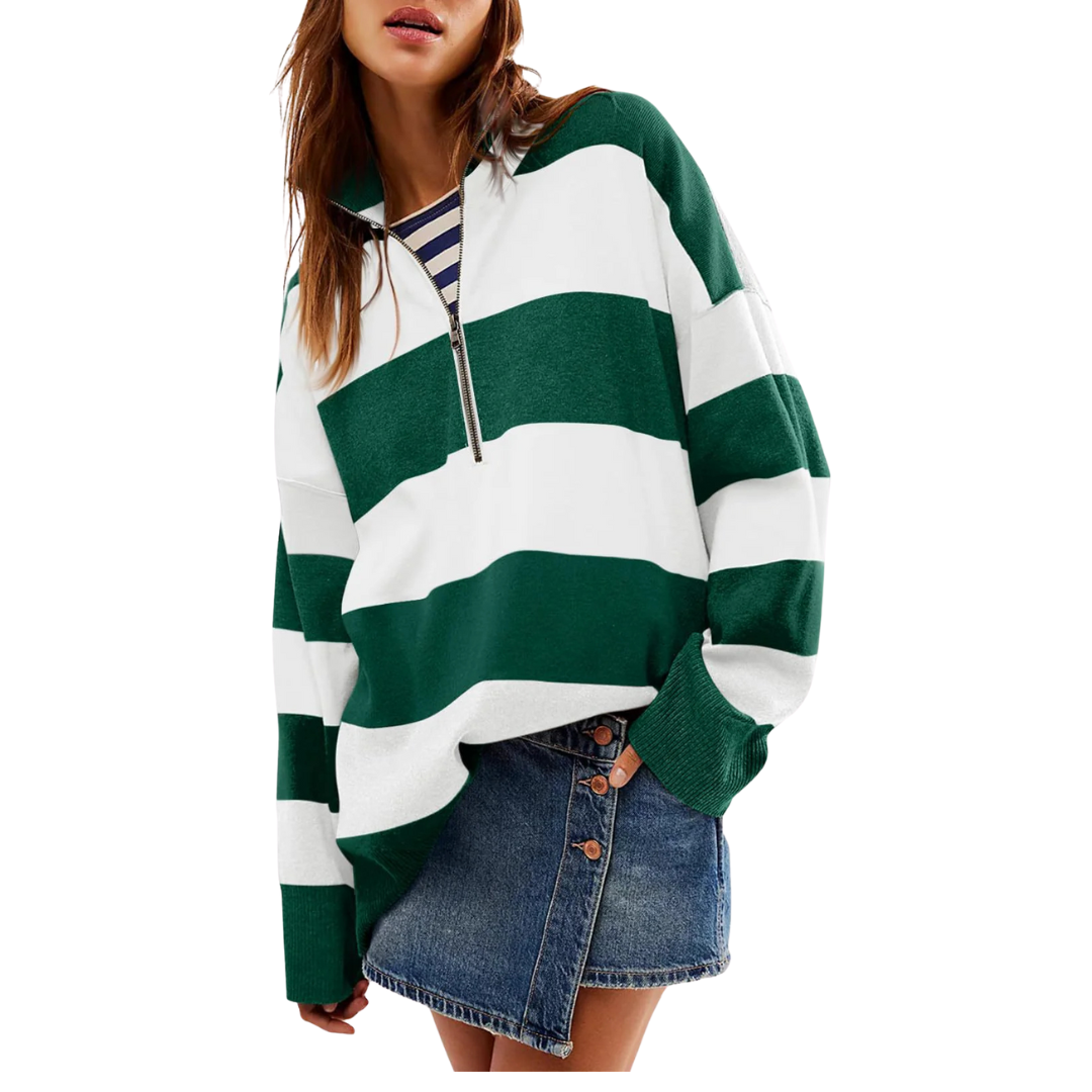 Cozy Long-Sleeve Half-Zip Pullover Sweater