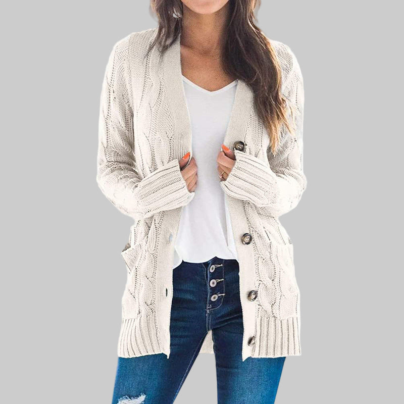 Cozy Casual Long-Sleeve Button-Down Cardigan