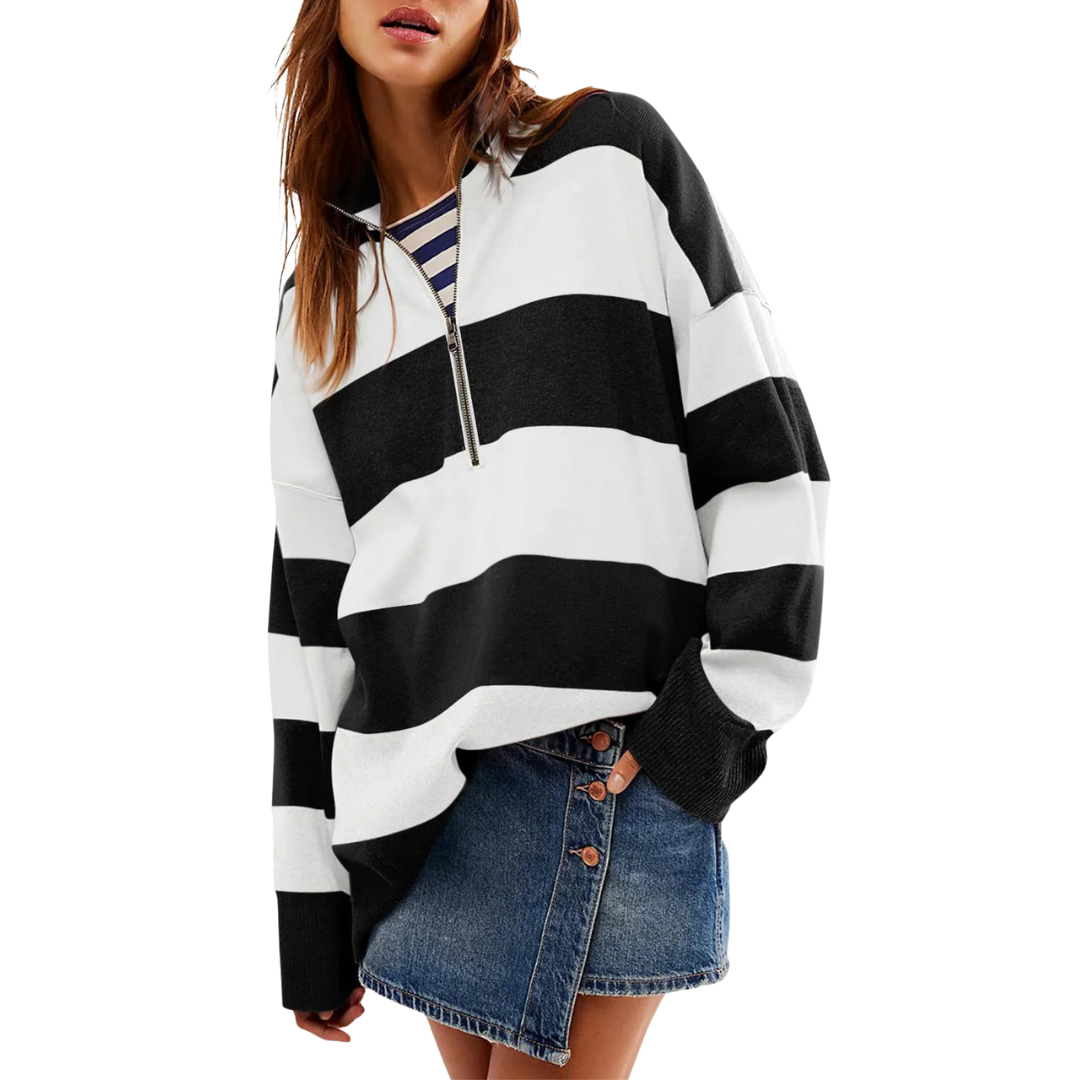 Cozy Long-Sleeve Half-Zip Pullover Sweater
