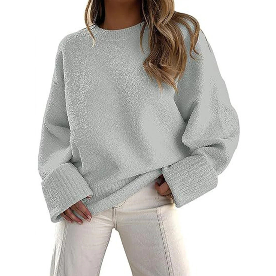 Ultra-Cozy Oversized Fuzzy Knit Pullover Sweater