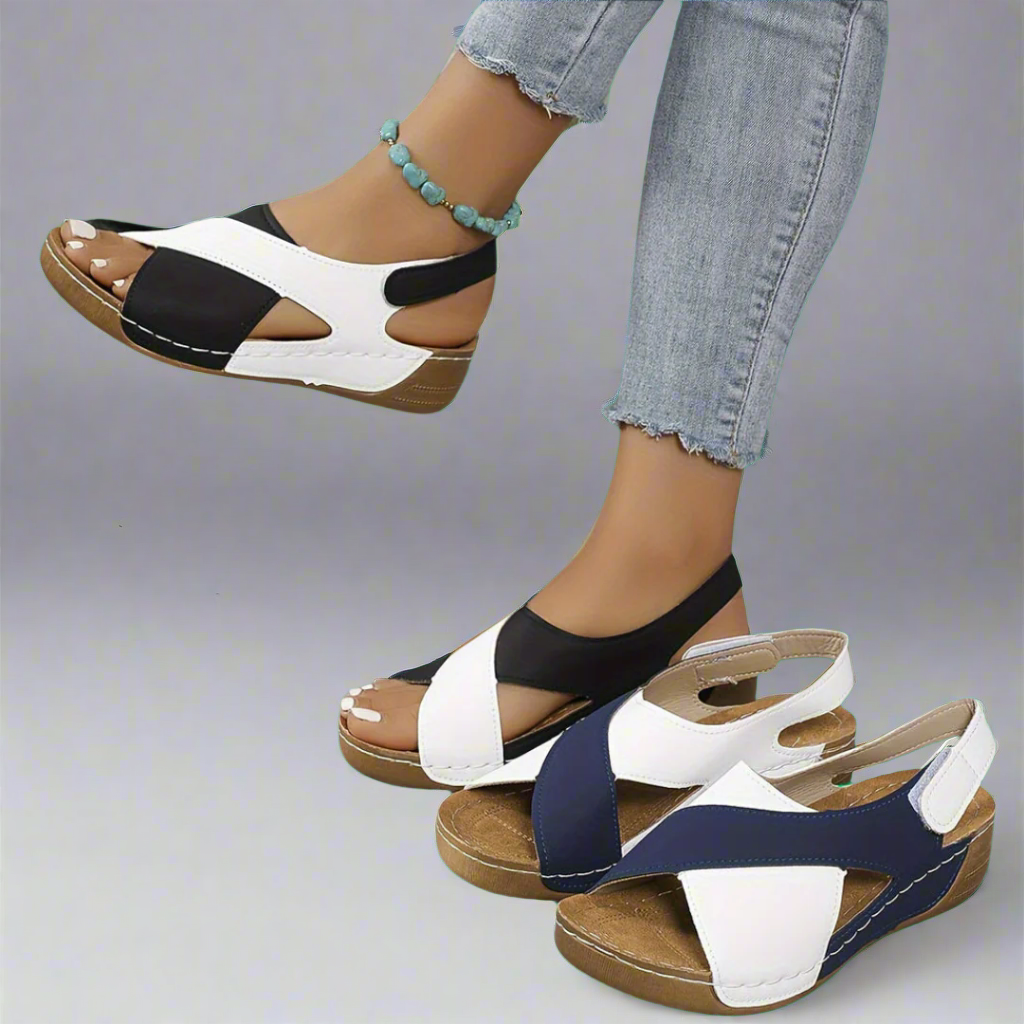 Colorblock Slingback Sandals - Bold, Vibrant Summer Style