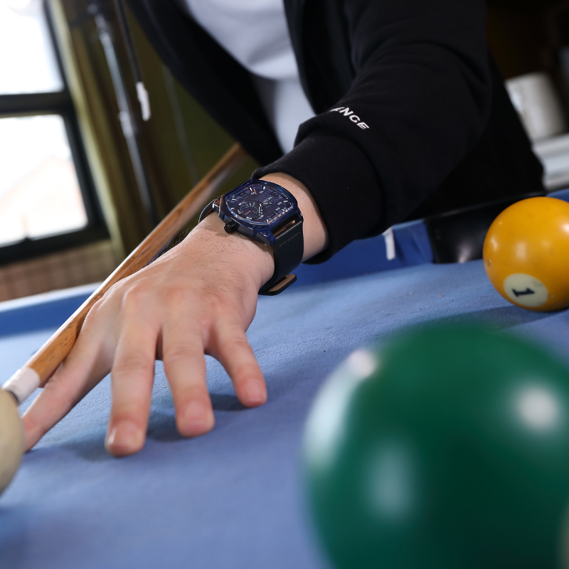 Luxury high-end leather sports watch