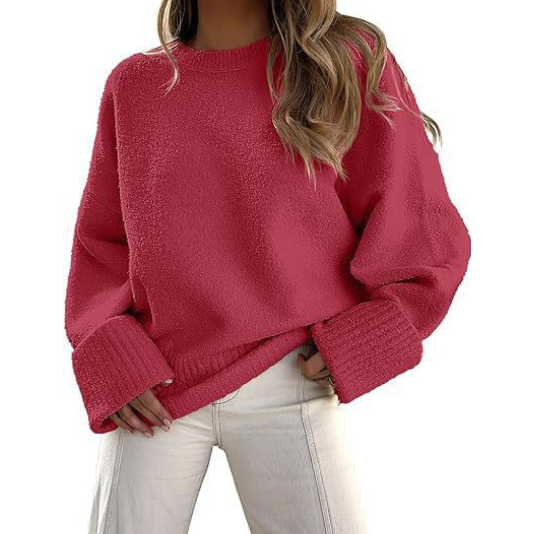 Ultra-Cozy Oversized Fuzzy Knit Pullover Sweater