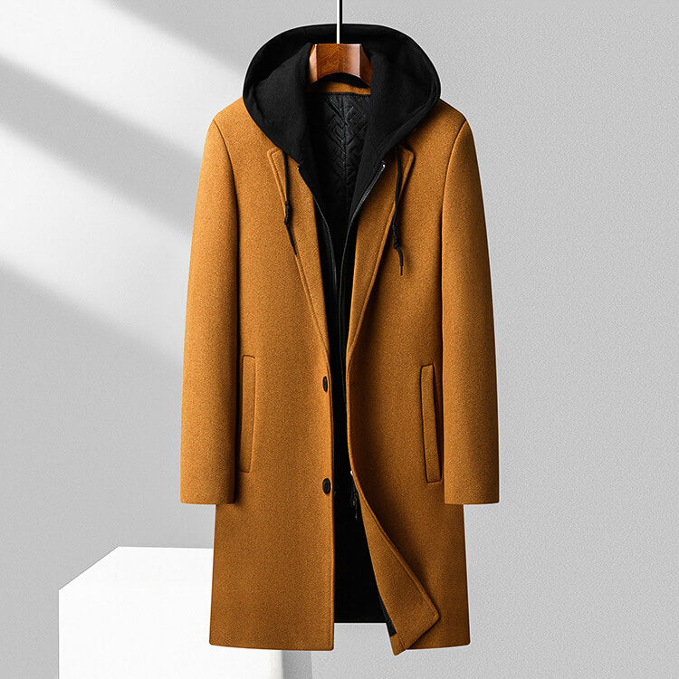 Jasper Custom Pure Wool Hooded Coat, Fashionable and Warm Essential