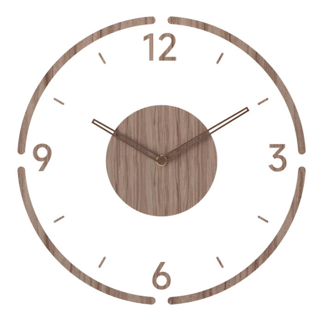 Nock - Stylish Modern 30 cm Wall Clock in Acrylic and Wood for an Elegant Living Room