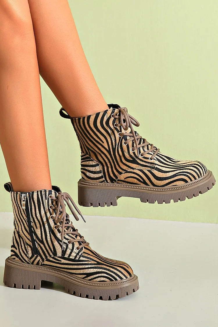 Zebra Print Lace-Up Shoes for a Bold Style