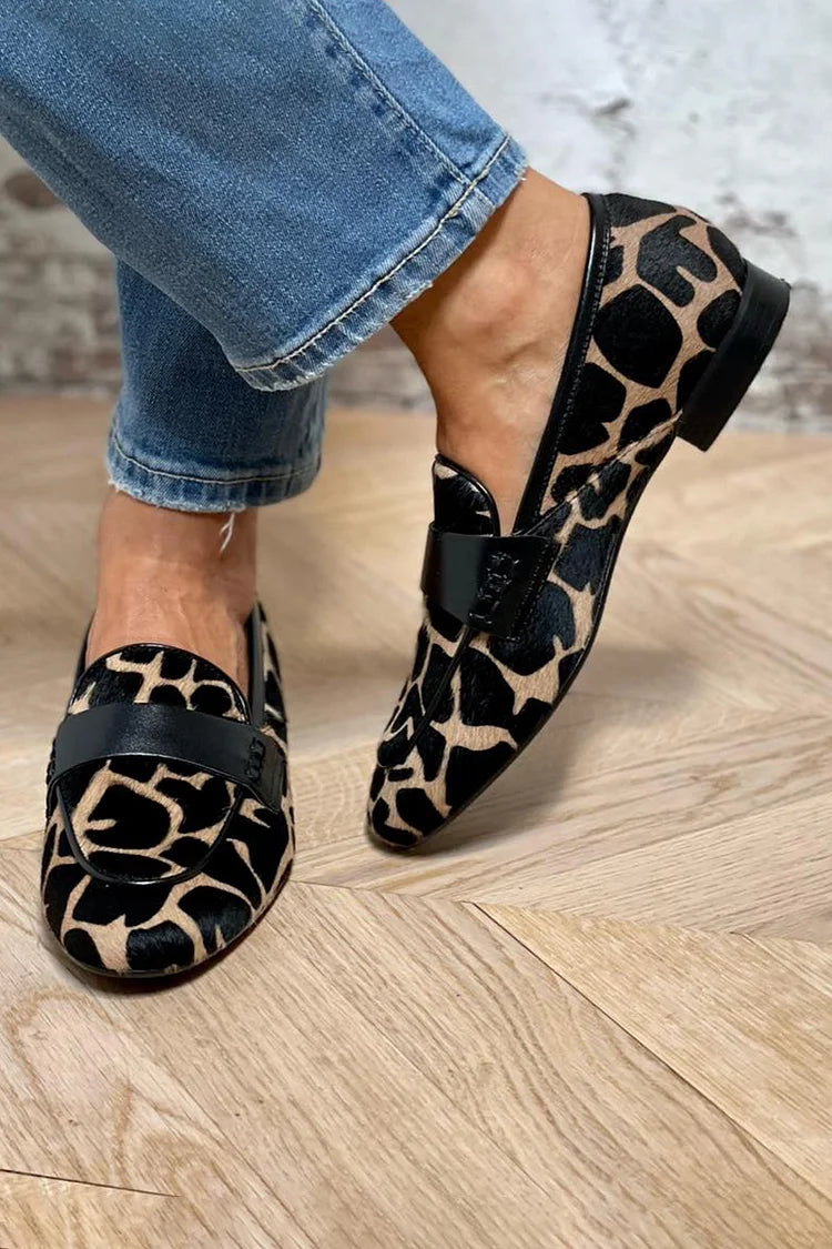 Luxurious Animal-Print Loafer with Elegant Detailing