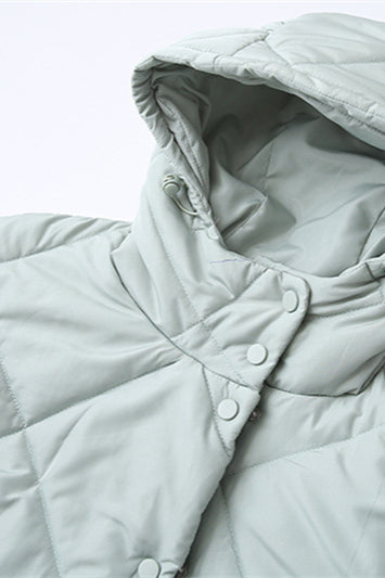 Long Quilted Puffer Jacket with Hood for a Warm and Trendy Look