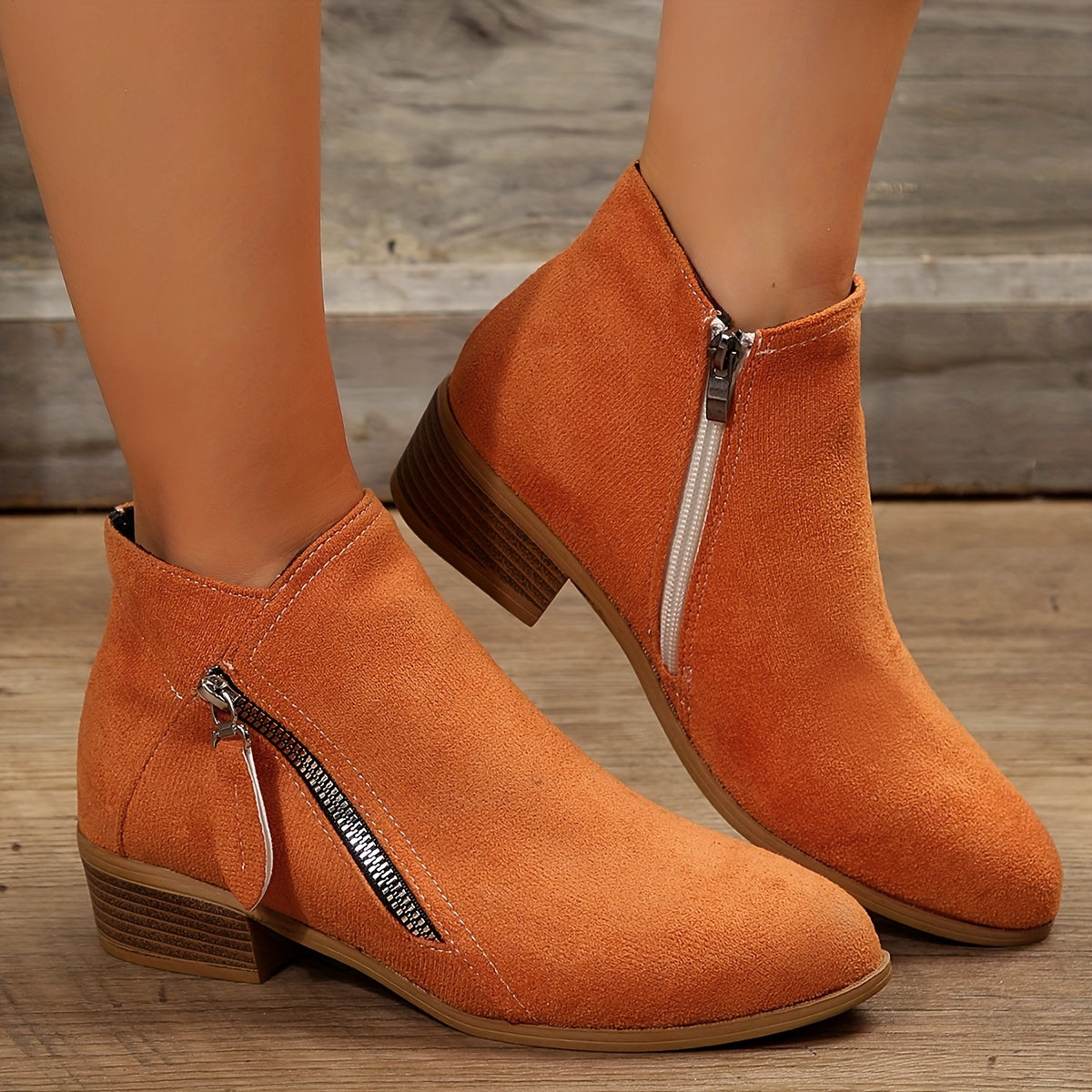 Seren - Sleek Pointed-Toe Ankle Boots with Heel and Zip