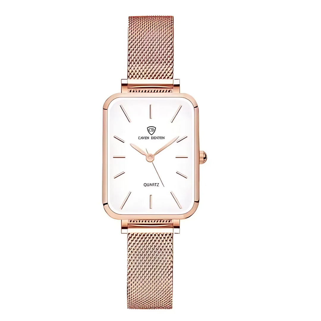 Minimalist Quartz Watch with Elegant Mesh Strap