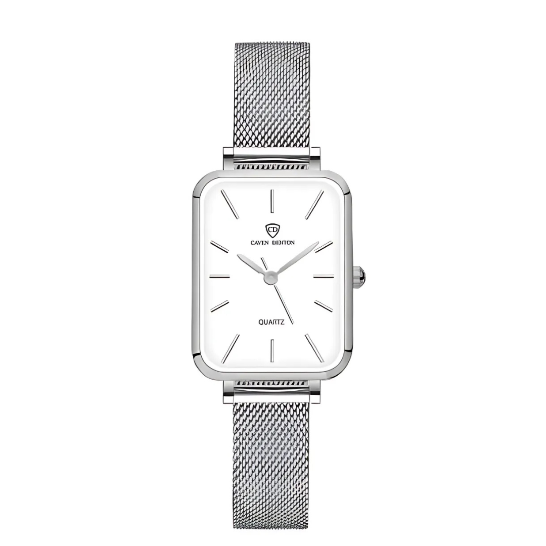 Minimalist Quartz Watch with Elegant Mesh Strap