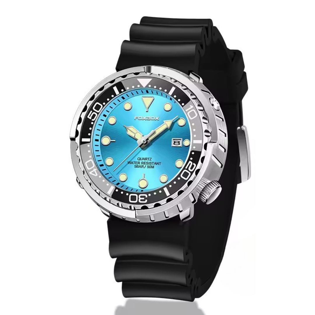 Sport Chronograph Watch with Silicone Strap for a Modern and Practical Style