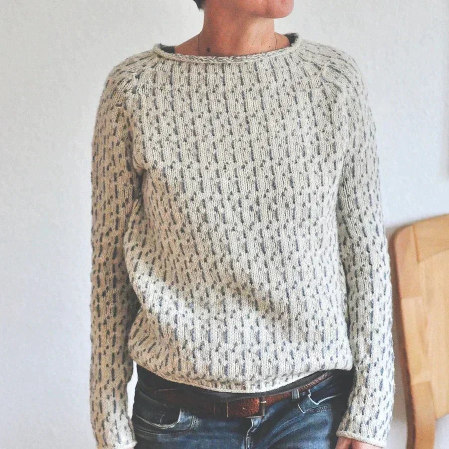 Elegant women's sweater with a stylish boat neckline