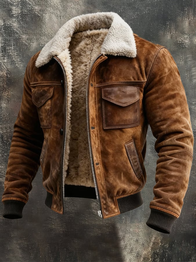 Leather Jacket with Sherpa Lining – Warm, Soft and Trendy