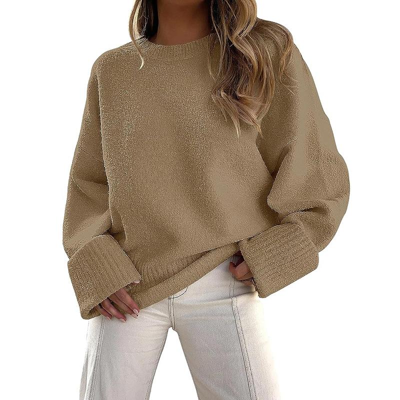 Long-Sleeve Crewneck Pullover Sweater — Effortless Everyday Warmth