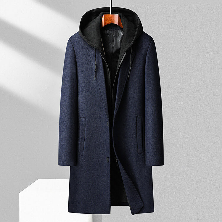 Jasper Custom Pure Wool Hooded Coat, Fashionable and Warm Essential