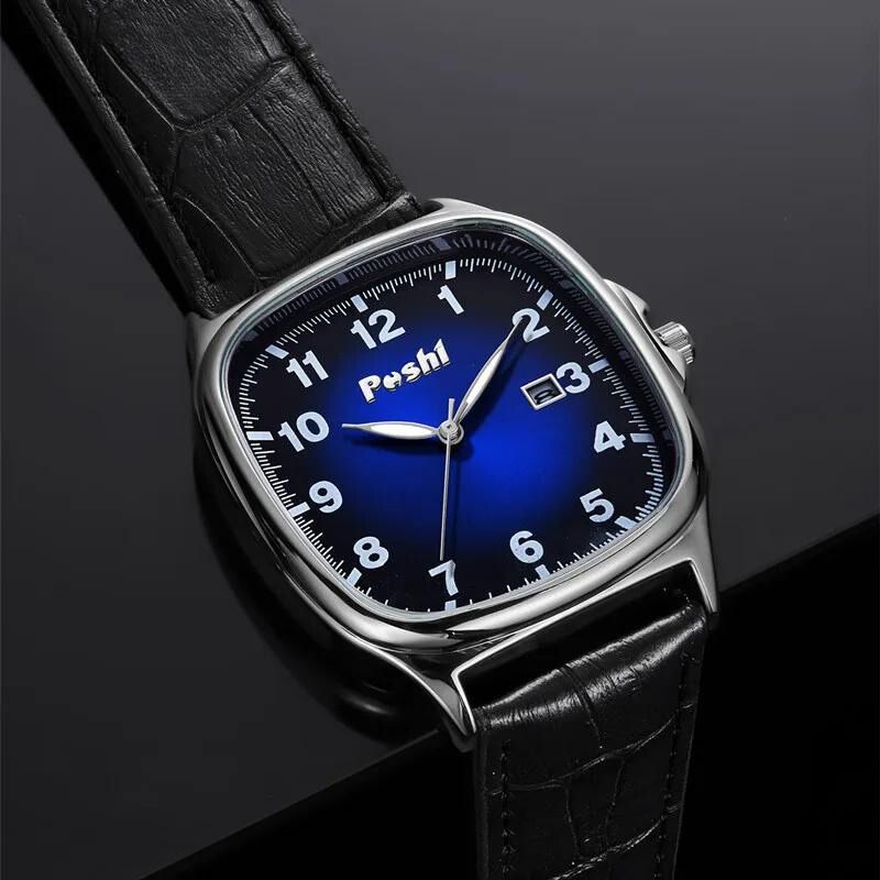 Elegant Quartz Watch with Fashionable Leather Strap