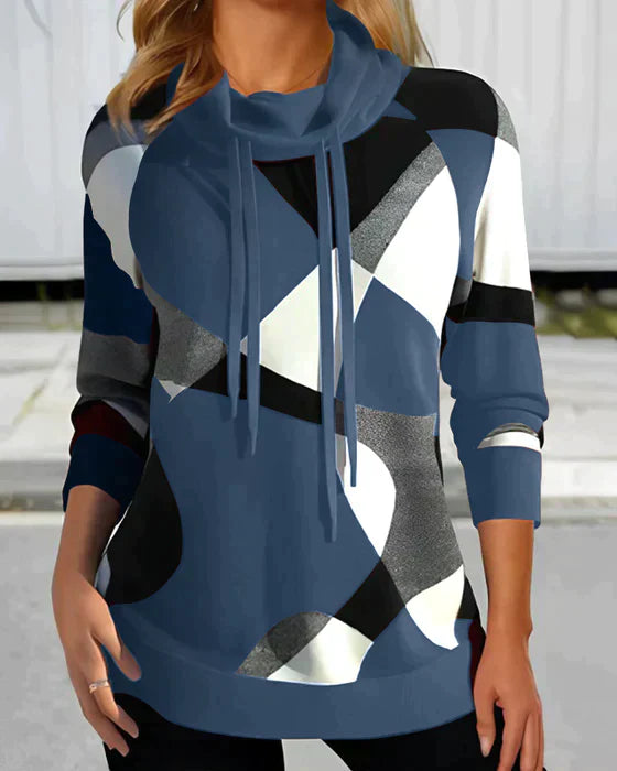 Stylish women's hoodie with modern geometric patterns