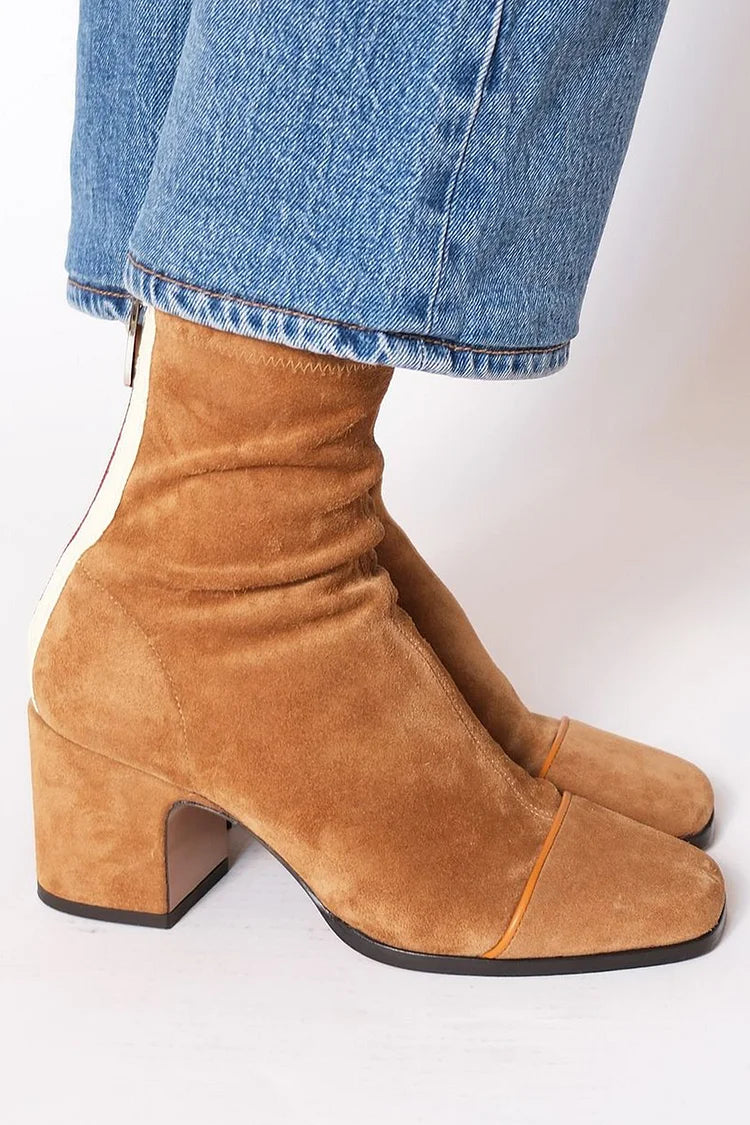 Ankle suede boots with zipper for a chic and comfortable style