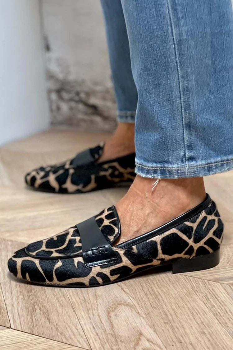 Luxurious Animal-Print Loafer with Elegant Detailing