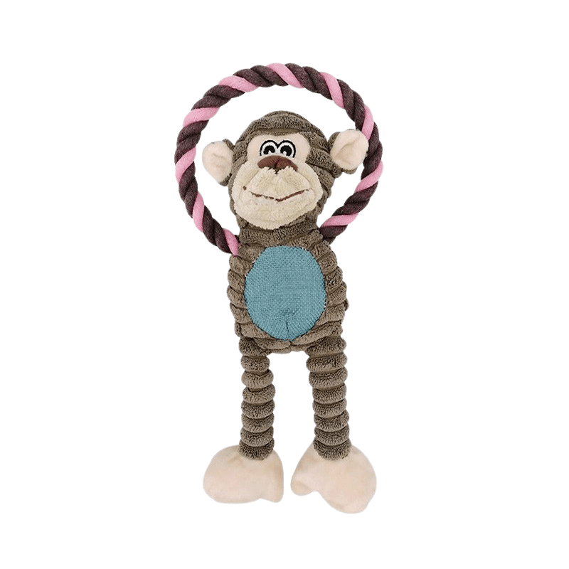 Luxe Plush Corduroy Dog Toy with Squeaker for Extra Fun