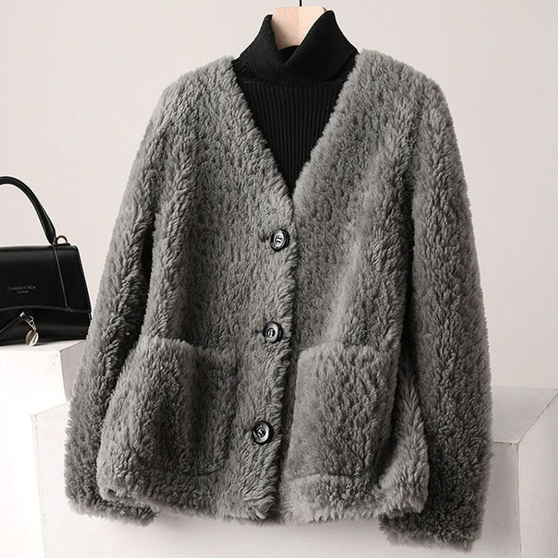 Elegant Miranda Couture Shearling Jacket, Cozy Warm and Stylish