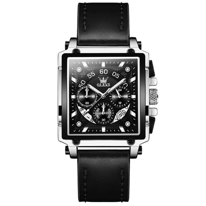 Elegant chronograph watch with a square dial for a sophisticated style