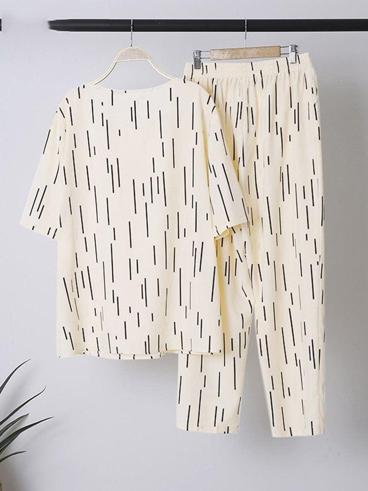 Loose Casual Two-Piece Pants Set