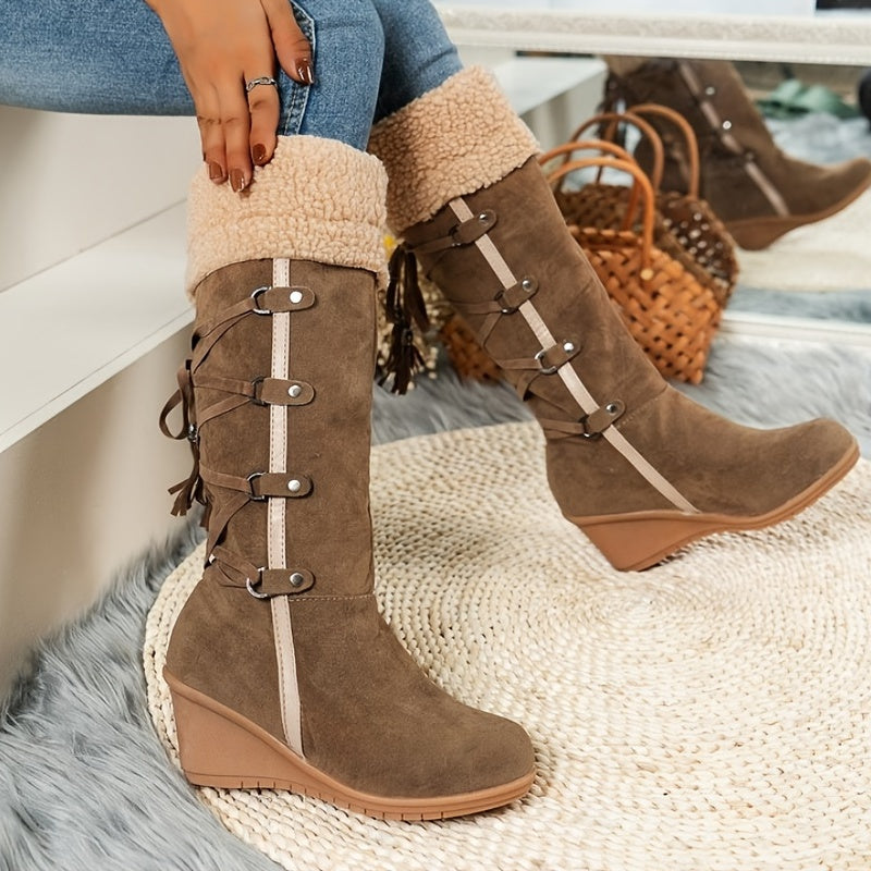 Elegant Knee-High Winter Boots for Women with Thick Soles – Chic, Cozy & Durable